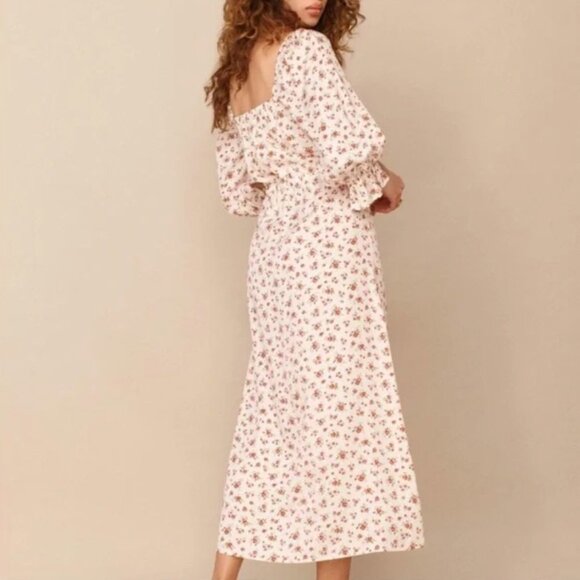 NWT Reformation Karly Floral Colette Midi Dress in Medium - Picture 3 of 15